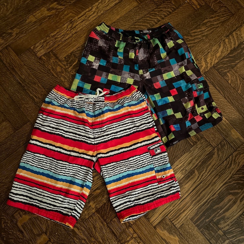 C&R Surfwear Boys Swim Trunks - 2 Pair